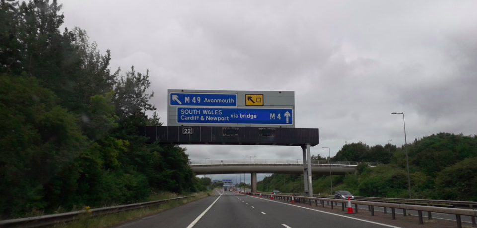 The junction was built on the M49 at Avonmouth, Bristol. (Geograph)