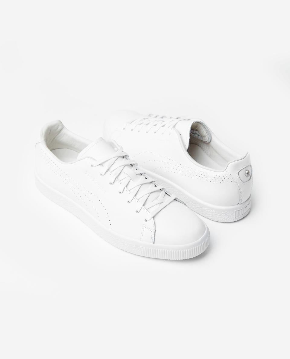 <p>The Kooples usually make skinny suits and leather jackets for beautiful skinny people, but they've taken some time off from all of that to make these luxurious, low-key trainers with Puma.</p><p><em>Puma x The Kooples Clyde, £150, <a rel="nofollow noopener" href="http://www.thekooples.co.uk/white-puma-x-the-kooples-clyde-sneakers-1339683.html" target="_blank" data-ylk="slk:thekooples.co.uk;elm:context_link;itc:0;sec:content-canvas" class="link ">thekooples.co.uk</a></em></p>
