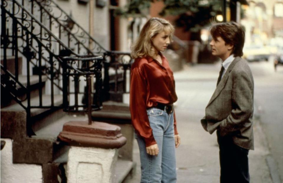 Tracy Pollan and Michael J. Fox in <em>Bright Lights, Big City</em>