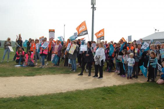 Parents, children and teachers took part in a day of action in Peacehaven (Alice Burchfield)