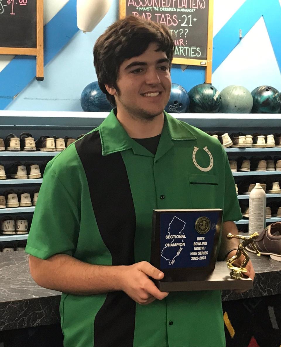 Scott Sanczyk became the first Kinnelon bowler to win the North 1 sectional title when he shot a 707 series at Bowler City in Hackensack on Saturday, Feb. 11, 2023.
