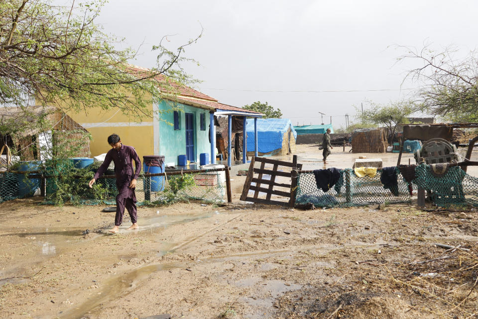 A general view of the evacuated village of Ashira Vandh, near Jakhau port, where Cyclone Biparjoy later made landfall in India's Gujarat state, June 15, 2023. / Credit: Nandan Dave/Anadolu Agency/Getty