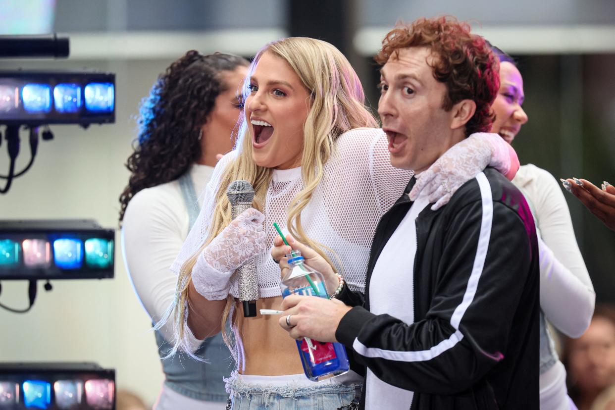 Meghan Trainor and her husband, Daryl Sabara, on the "Today" show in June.