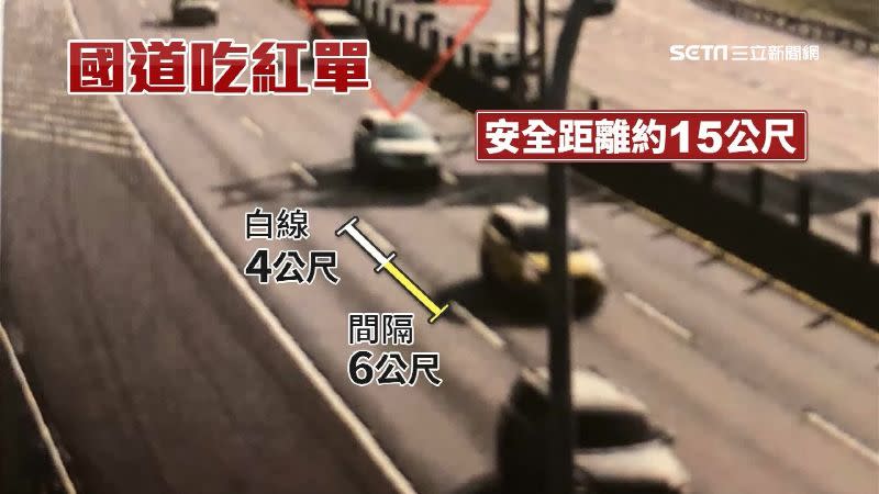 當時車主時速93公里卻只有15公尺的安全距離。