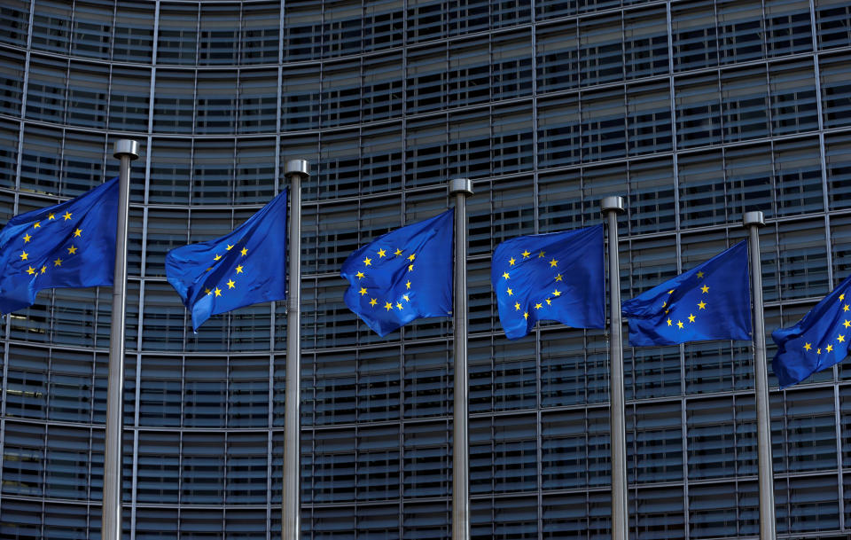 European flags flying outside the Commission building in Brussels (Reuters)