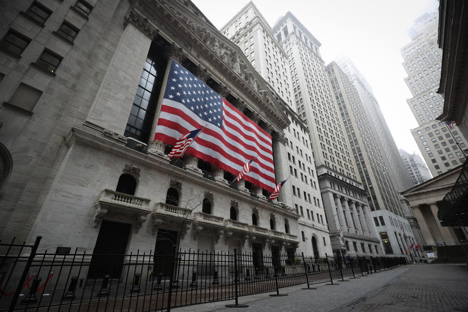 NEW YORK, USA - MARCH 29: New York Stock Exchange building is seen at the Financial District in New York City, United States on March 29, 2020. New York is ranked as one of the largest International Financial Centres (