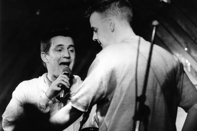 Paul Heaton (left) and Norman Cook, of the Housemartins performing at the Tower in August 1986