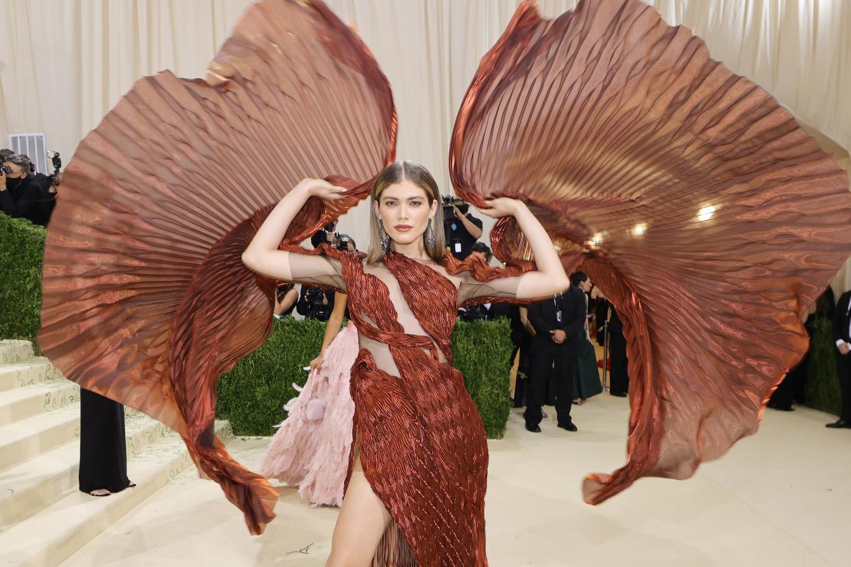 Valentina Sampaio attends The 2021 Met Gala Celebrating In America: A Lexicon Of Fashion at Metropolitan Museum of Art on Sept. 13, 2021 in New York.
