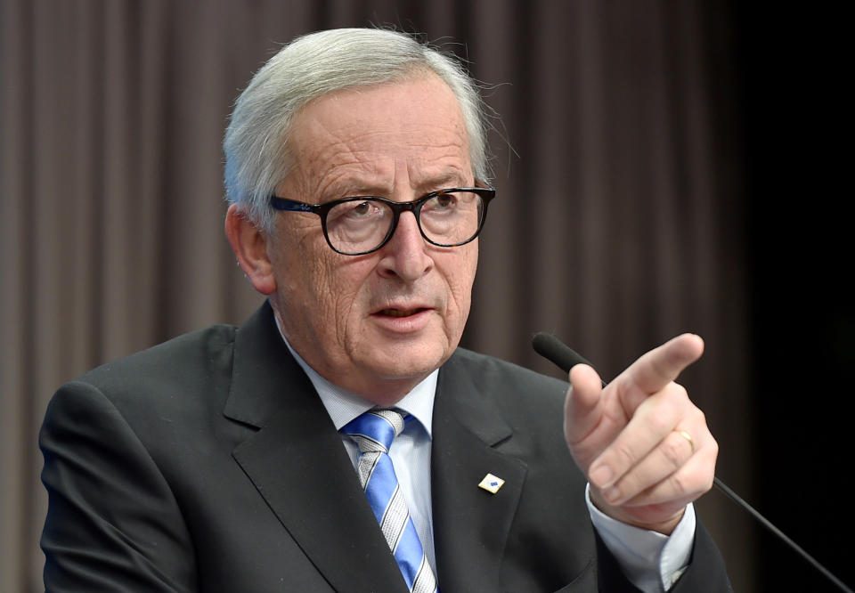 European Commission President Jean-Claude Juncker attends a news conference after a European Union summit meeting in Brussels, Belgium, December 14, 2018. Photo: REUTERS/Eric Vidal/File Photo