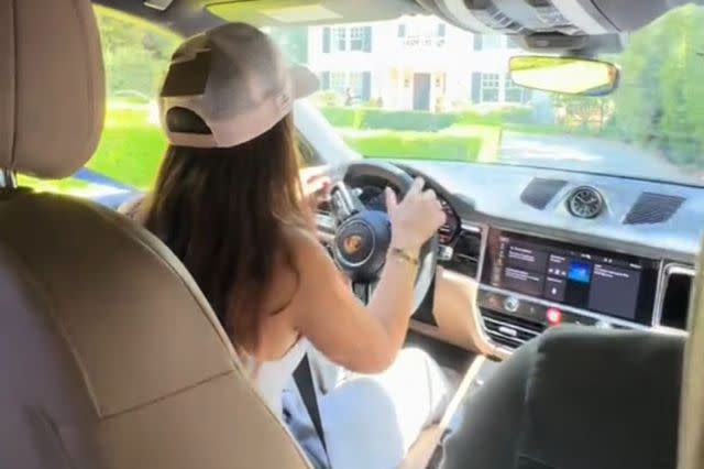 <p>Sophia Umansky/Tiktok</p> Portia Umansky taking her new car for a test drive.