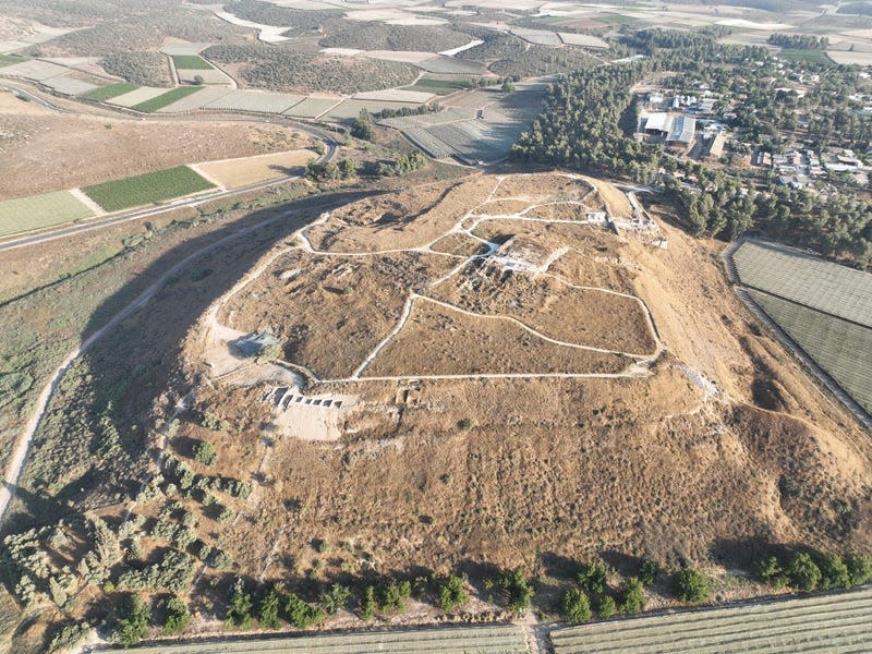 The elevated archaeological site of Tel Lachish in Israel.