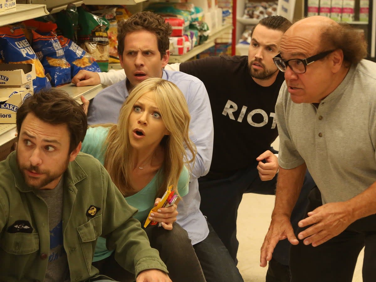 A ‘creative playground’: Day alongside Kaitlin Olson, Glenn Howerton, Rob McElhenney and Danny DeVito in ‘It’s Always Sunny in Philadelphia’ (Shutterstock)