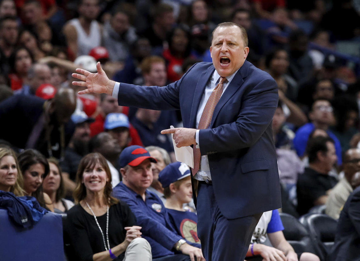 Tom Thibodeau doesn’t yet have the Timberwolves playing sound defense. (AP)