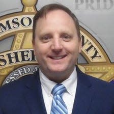 Mug shot taken of Williamson County Sheriff Robert Chody on the day he was booked into jail after being indicted on a felony charge of evidence tampering.