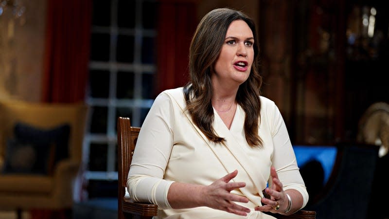 Arkansas Gov. Sarah Huckabee Sanders delivers the Republican response to the State of the Union address by President Joe Biden on February 7