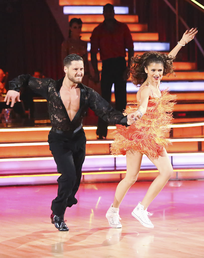 Val Chmerkovskiy and Zendaya perform on "Dancing With the Stars."