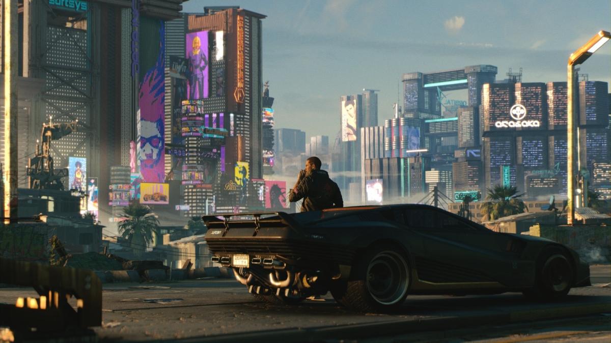 City skyline, daytime, cyberpunk 2077