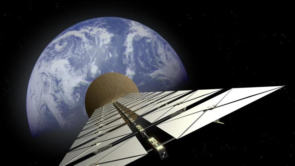 Impresión artística de cómo podría ser un satélite de energía solar. Crédito: ESA