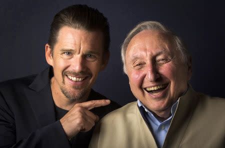 Director Ethan Hawke (L) and pianist Seymour Bernstein pose while promoting their film "Seymour: An Introduction" during the Toronto International Film Festival (TIFF) in Toronto, September 10, 2014. REUTERS/Mark Blinch