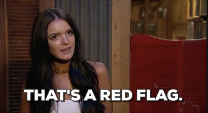 a person saying, "that's a red flag"