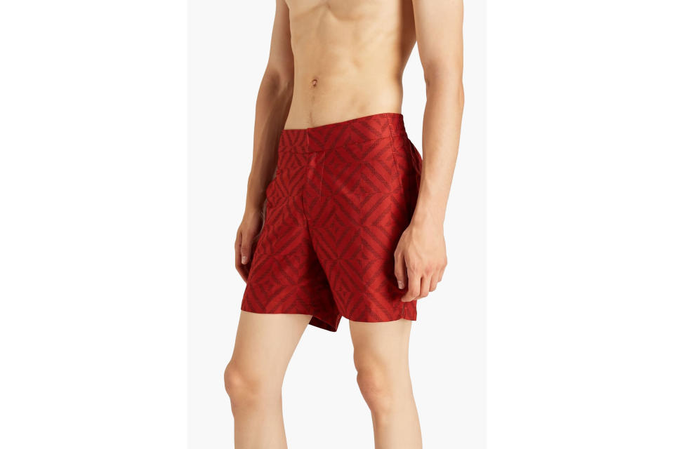 FRESCOBOL CARIOCA Mid-length jacquard swim shorts. (Photo: The Outnet)