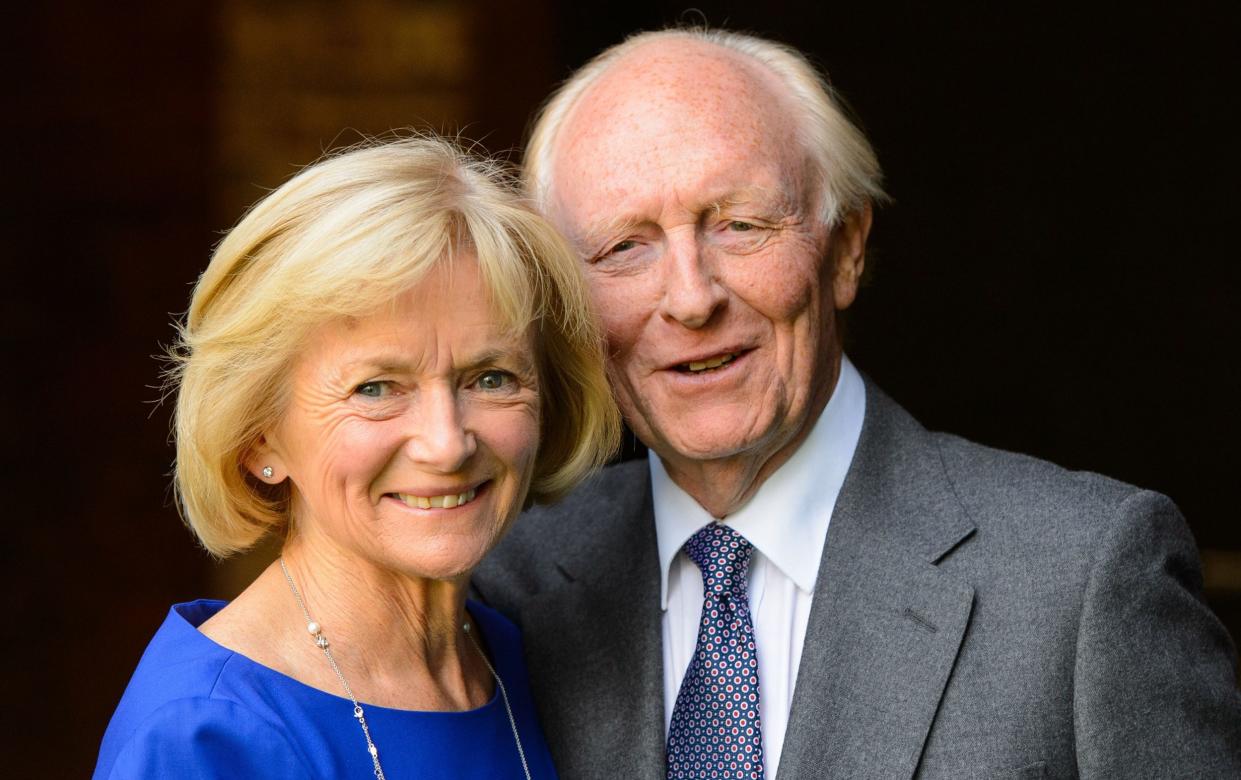 Neil and Glenys Kinnock arriving at the Labour Summer Party in Camden in 2014