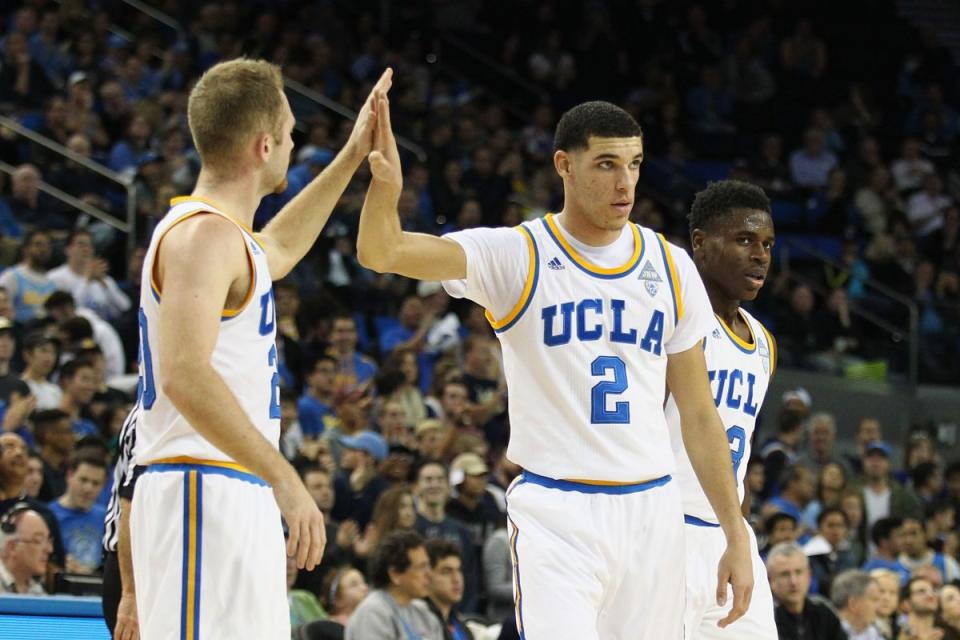 Lonzo Ball, Bryce Alford and Aaron Holiday have led UCLA to a 13-0 start (Getty Images). 