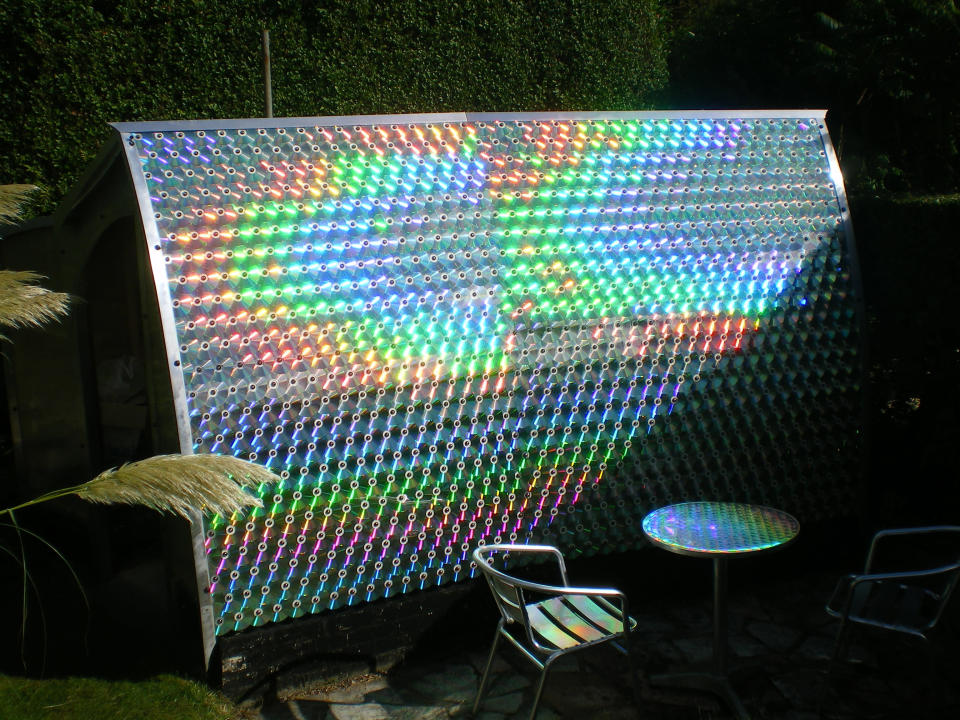 This shimmering shed, made by Phil Collins, is decorated with 920 CDs (Shed of the Year)