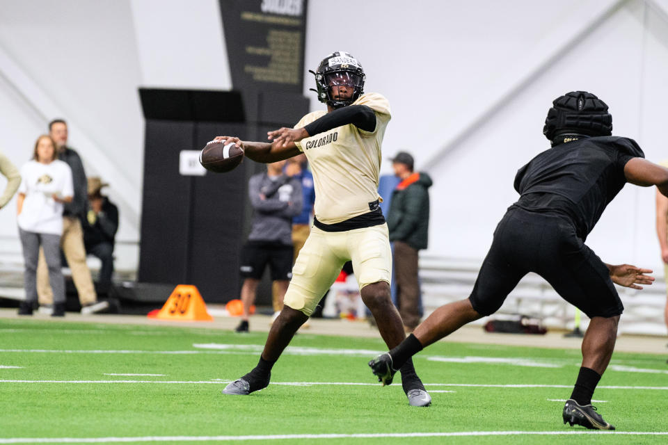 Colorado football quarterback <a class="link " href="https://sports.yahoo.com/ncaaf/players/320640" data-i13n="sec:content-canvas;subsec:anchor_text;elm:context_link" data-ylk="slk:Shedeur Sanders;sec:content-canvas;subsec:anchor_text;elm:context_link;itc:0">Shedeur Sanders</a> (Courtesy of CU athletics)