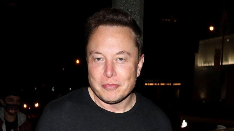 Twitter and Tesla CEO Elon Musk is presumably holding in a suspicious fart.