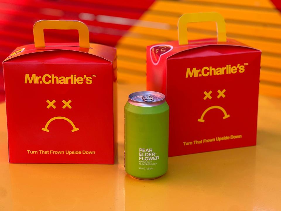 Mr.Charlie's takeout boxes look like Happy Meal boxes.