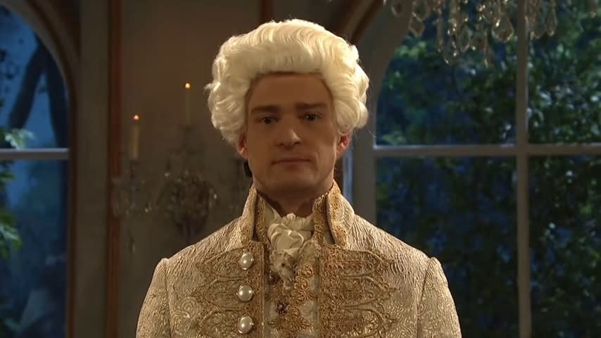 Justin Timberlake as Mozart in "Saturday Night Live"