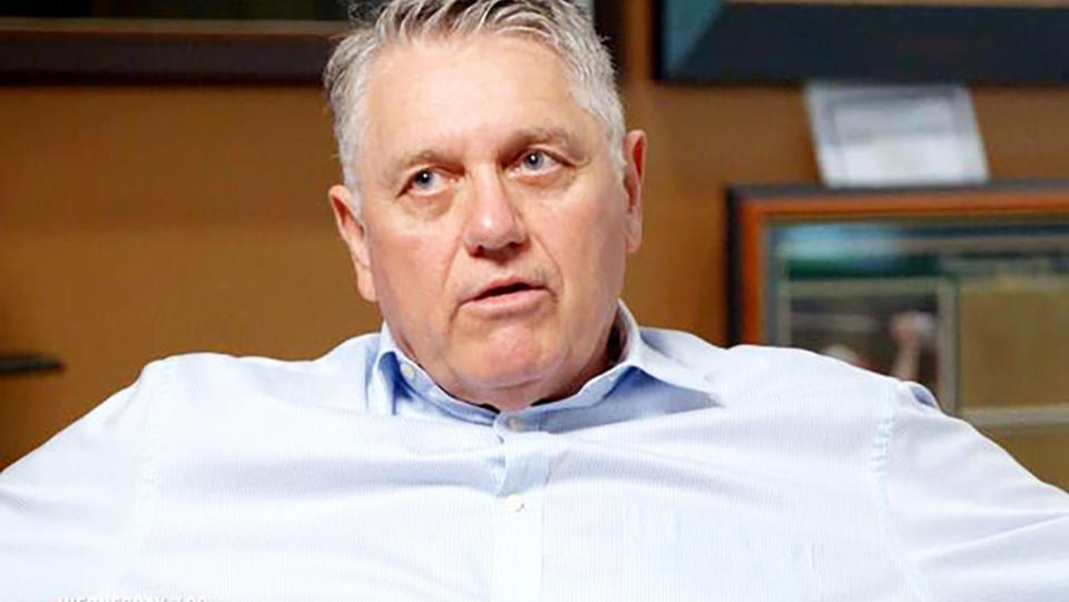 Ray Hadley, pictured here opening up about the tragic death of Peter Jackson.