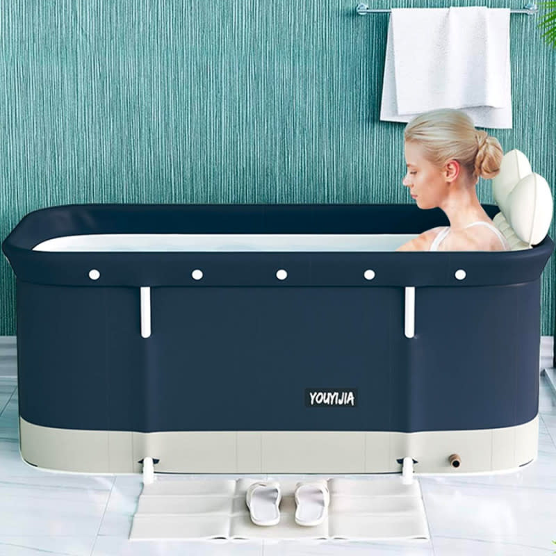 <p>Courtesy of Amazon</p><p>Keep your cold plunge experience ultra simple with this easy-to-use portable bathtub kit. According to the manufacturer, the kit can be assembled and disassembled in minutes and folded flat for easy storage. The tub measures 32.6 inches long and is 28 inches high, making it an large enough for most adults to sit comfortably. </p>