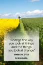 <p>"Change the way you look at things and the things you look at change."</p>