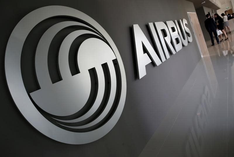 An Airbus signage is pictured at the new Airbus Asia Training Centre in Singapore April 18, 2016. REUTERS/Edgar Su/File Photo