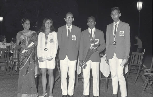 C Kunalan (second from right) was named Sportsman of the Year in 1969 (with Glory Barnabas, Gan Bee Wah, Tan Eng Yoon, CK, Noor Azhar Abdul Hamid)