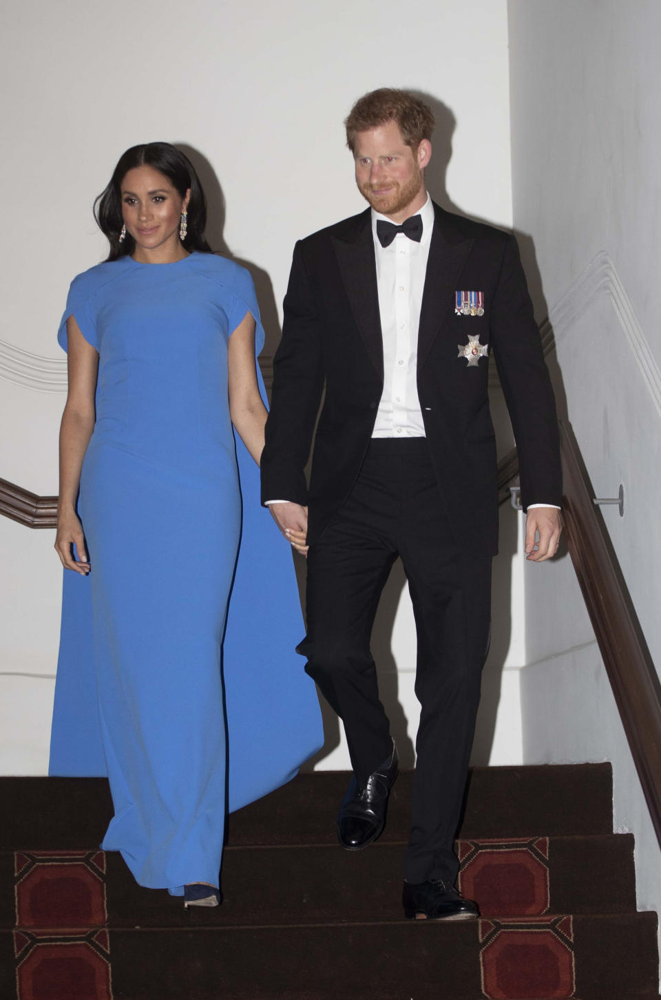 Meghan and Harry at the State Dinner in Fiji (PA)