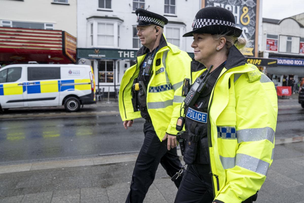 Action - police officers patrolling Southend seafront <i>(Image: Essex Police)</i>