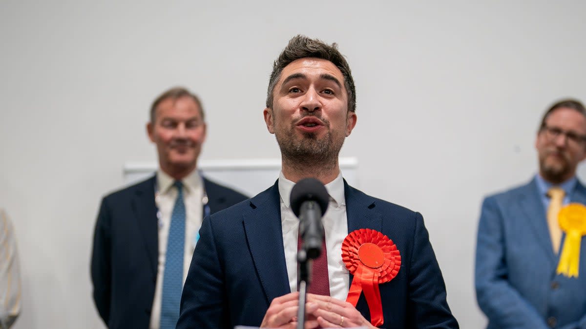 The moment Labour’s Damien Egan wins Kingswood by-election: ‘Tories sucked hope out of our country’ (PA)