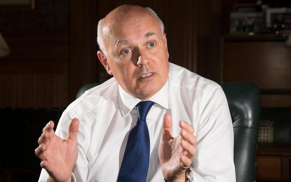 Sir Ian Duncan Smith: ‘We need to stop buying Chinese goods and we need to look to other places to make things’ - Eddie Mulholland for The Telegraph