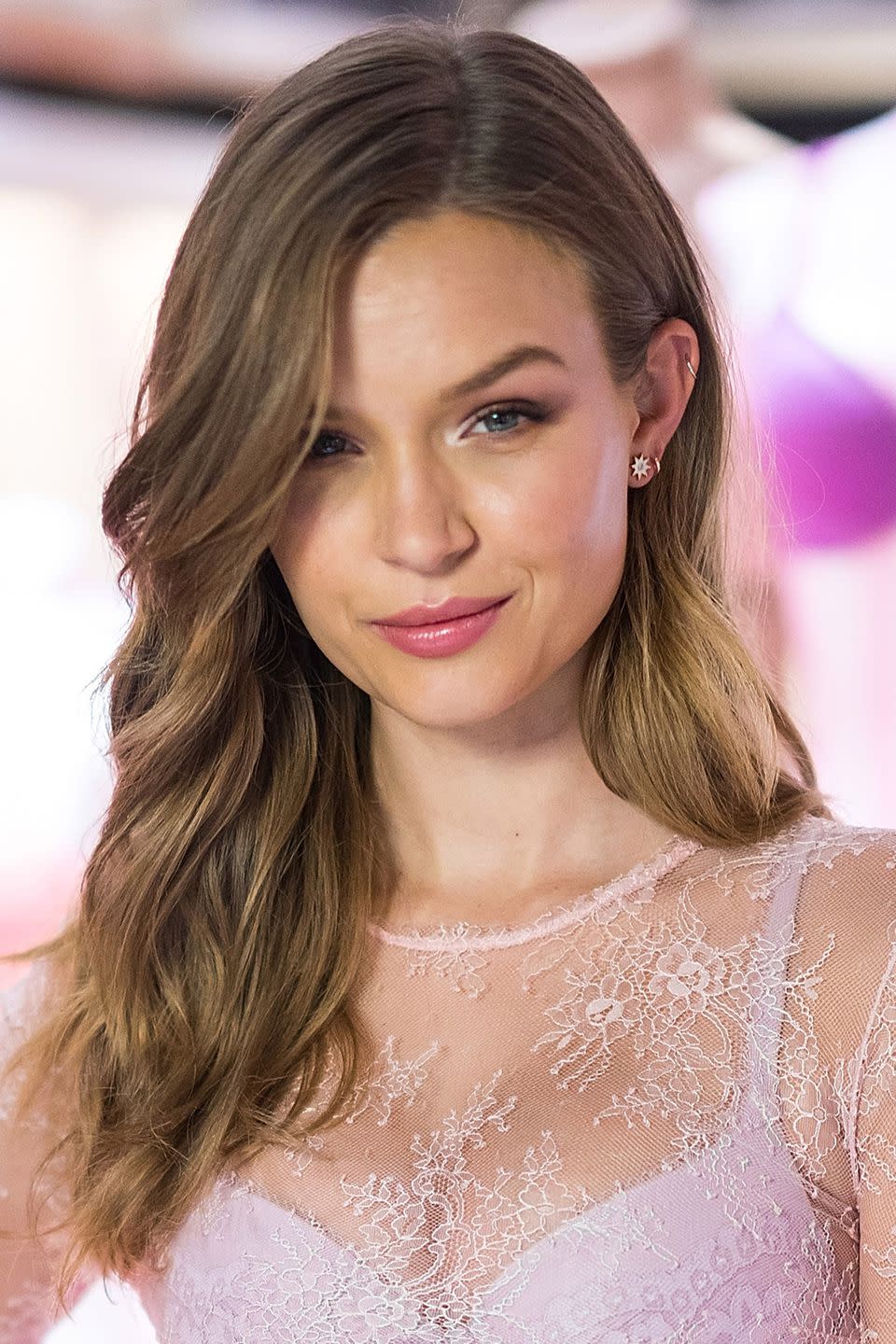 <p>To achieve the sleek, effortless waves of a Victoria’s Secret Angel, like Josephine Skriver, the trick is to use a straightening iron, like Ghd's <a rel="nofollow noopener" href="https://www.amazon.co.uk/ghd-V-Gold-Classic-Styler/dp/B00B7K0WU0?ascsubtag=[artid|1927.a.13806488[src|[ch|" target="_blank" data-ylk="slk:V Gold Classic Styler;elm:context_link;itc:0;sec:content-canvas" class="link ">V Gold Classic Styler</a>, £139, rather than a curling tong, for more natural, loose curls. Then, follow our <a rel="nofollow noopener" href="https://www.harpersbazaar.com/uk/beauty/hair/a13806488/victorias-secret-angel-waves-hair-tips/" target="_blank" data-ylk="slk:step-by-step guide;elm:context_link;itc:0;sec:content-canvas" class="link ">step-by-step guide</a> to recreate the look, keeping Bumble and Bumble's <a rel="nofollow noopener" href="https://www.bumbleandbumble.co.uk/product/19061/58006/style/texture-sprays/surf-spray-in-malibu-beach#/sku/92662" target="_blank" data-ylk="slk:Surf Spray;elm:context_link;itc:0;sec:content-canvas" class="link ">Surf Spray</a>, £18.40, and a Mason Pearson <a rel="nofollow noopener" href="https://www.fortnumandmason.com/products/handy-bristle-nylon-hairbrush-dark-ruby?channel=ppc&gclid=CjwKCAjwqarbBRBtEiwArlfEIGuaMCZGTBJZmgx_XgEs1aDXXswNJOynNUO1x51Kcvg_wKFRtP9PaRoCl70QAvD_BwE" target="_blank" data-ylk="slk:Brush;elm:context_link;itc:0;sec:content-canvas" class="link ">Brush</a>, £80, on hand for styling. </p>