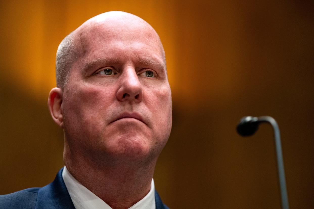 Witness Ed Pierson, Executive Director, The Foundation for Aviation Safety testifies during a Senate Homeland Security and Governmental Affairs subcommittee on investigations hearing titled "Boeing's broken safety culture, focusing on firsthand accounts" at the U.S. Capitol on April 17, 2024