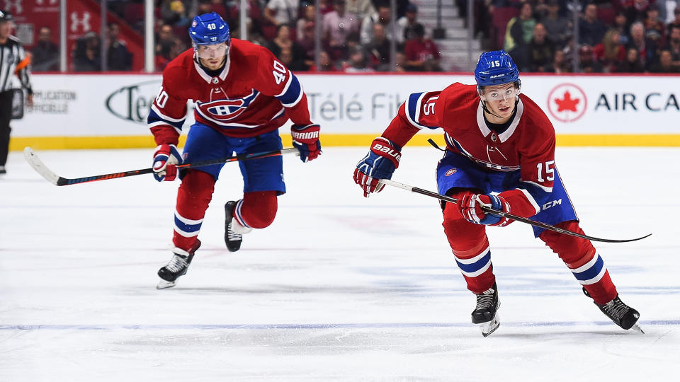 Joel Armia and Jesperi Kotkaniemi are on the COVID-19 list. (Photo by David Kirouac/Icon Sportswire via Getty Images)