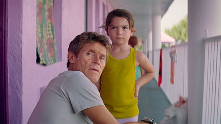 Willem Dafoe and Brooklynn Kimberly Prince in The Florida Project.