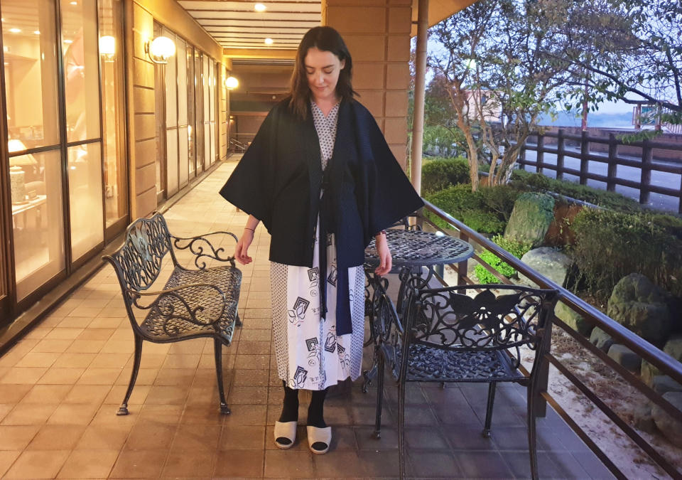 The traditional yakuta is provided by hotels. Sandals should be worn with socks, and yes keep your undies on. Photo: Supplied