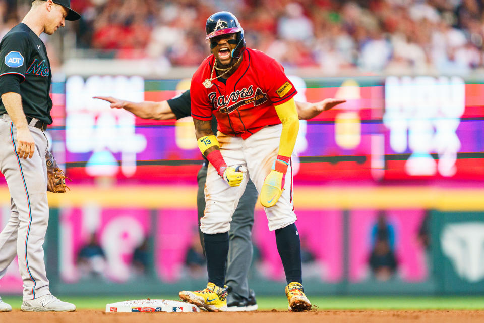 Ronald Acuña Jr.。(Photo by Matthew Grimes Jr./Atlanta Braves/Getty Images)