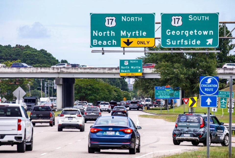 The section of U.S. 501 near Carolina Bays Parkway to North U.S. 17 Bypass where visitors arrive in Myrtle Beach is one of the busiest sections of roads in Horry County. The South Carolina Department of Transportation reports on the traffic counts of South Carolina roads.. July 8, 2024.