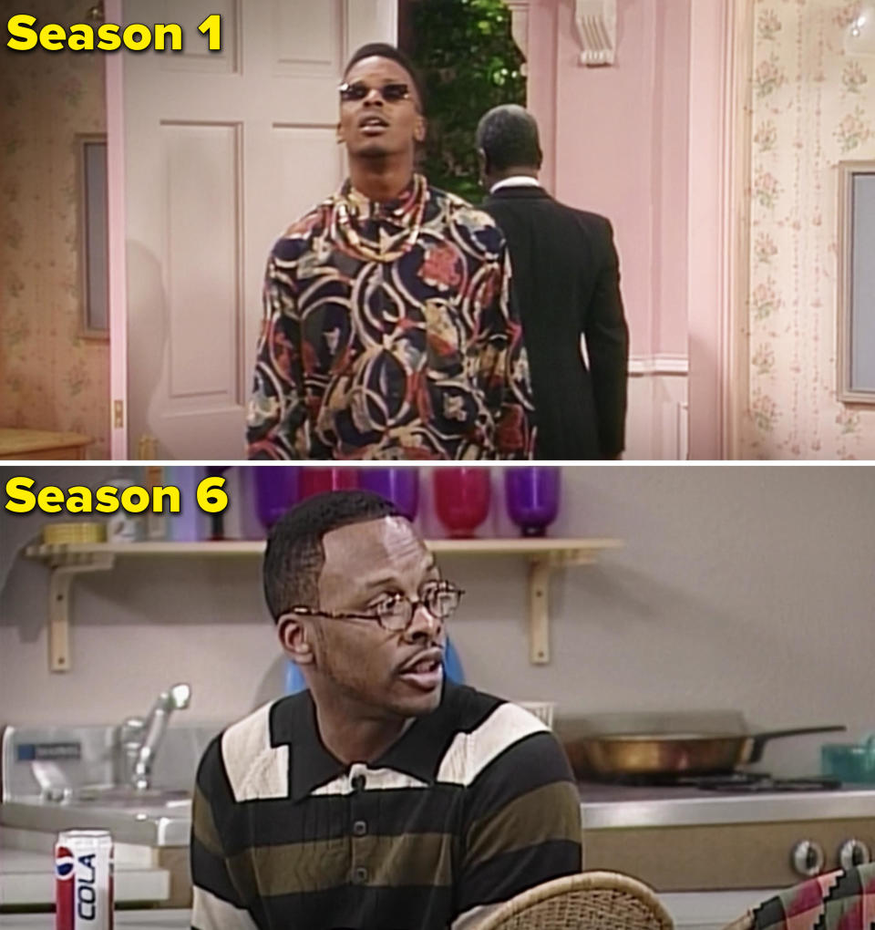 Jazz in Season 1 vs. Season 6 of Fresh Prince of Bel-Air