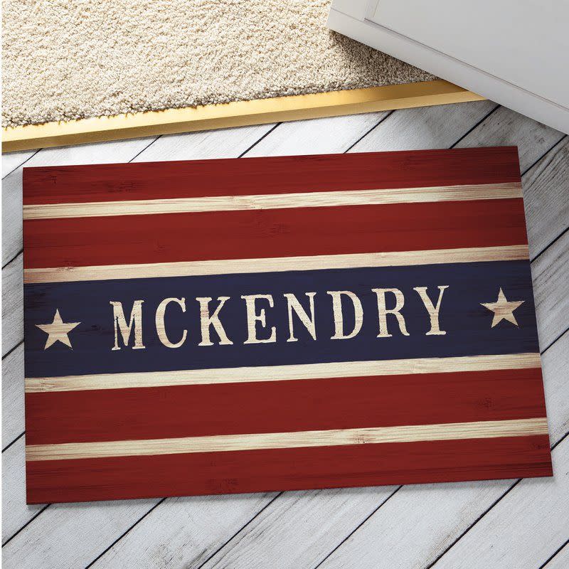 Yedinak Stars and Stripes Personalized Doormat